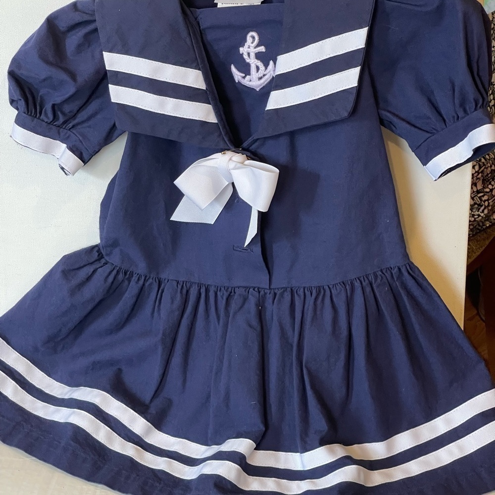 Bonnie Jean Girls' Cap Sleeve Nautical Dress